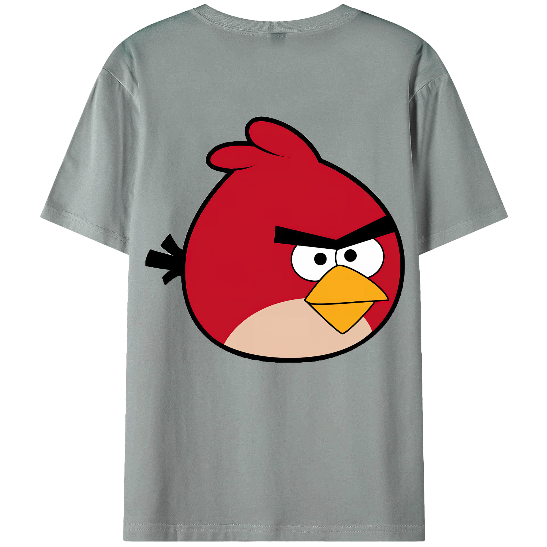（画像用） Angry Birds アングリーバード 綿100％ メンズ半袖Tシャツ（バックプリント） 通気性